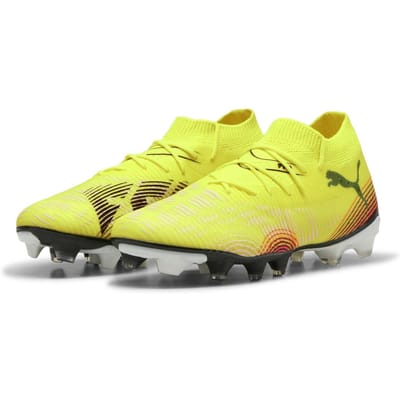 Puma Future 8 voetbalschoenen voor dames, nauwsluitende pasvorm, voor kunstgras (Geel/zwart)