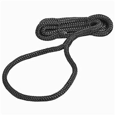 Dubbel gevlochten polyester fenderlijn 10mm x 2m - Zwart