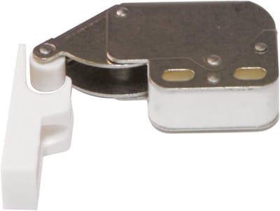 Set van 2 rackets met veer, stalen constructie met witte lakafwerking, 28 x 35 mm, inclusief bevestigingsschroeven