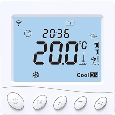 Vloerverwarming en ventilatorconvector voor 2-pijpssysteem Thermostaat WIFI/485 Modbus Intelligente thermostaat met Type 3 black