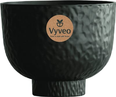 Vyveo - Bloempot Oro - 31x25 - Zwart - Bloempot voor binnen en buiten - Lichtgewicht - Breukbestendig - Vorstbestendig - UV-bestendig