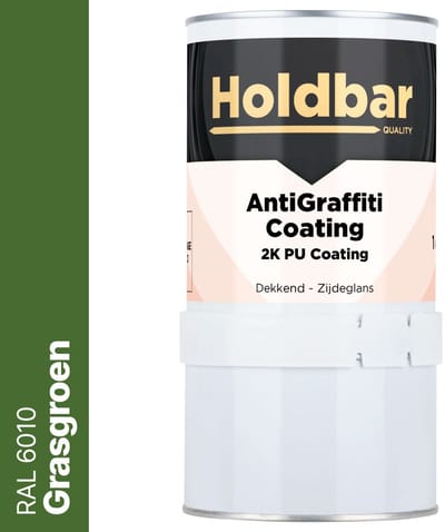 Holdbar Anti Graffiti Coating Grasgroen (RAL 6010) 1 Kg - Maakt Graffiti verwijderbaar - Graffiti Verwijderen - In Alle Kleuren - Voor Steen, Beton, Hout, Metaal en Tegels