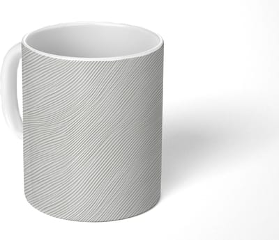 Mok - Koffiemok - Golven - Ribbels - Wit - Mokken - 350 ML - Beker - Koffiemokken - Theemok