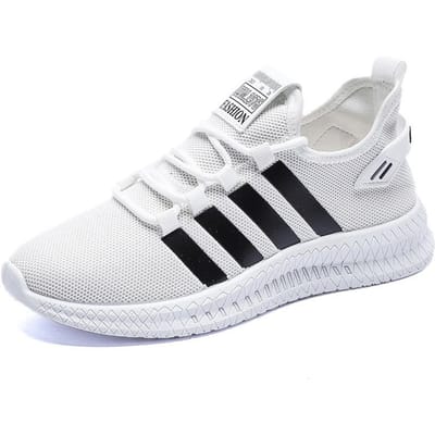 Zomer Nieuw Koppel Vliegend Geweven Sportschoenen Ronde Neus Antislip Ademend Casual Schoenen Kleine Witte Schoenen Trainingsschoenen 40 white