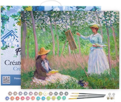 Figured'Art Schilderen op Nummer Volwassenen met lijst - In de bossen van Giverny - Monet - Handwerk acrylverf Kit DIY Compleet - 40x50cm Canvas al ingelijst