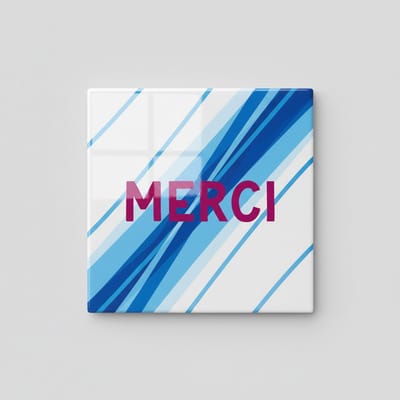 “Merci” Decoratieve Tegel – Stijlvol Bedankcadeau – Moderne Keramische Tegel 15×15 cm
