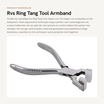 Dailygoods- Ring Tang Ergonomisch - Armband Tang - Sieraden Reparatie Tool - Roestvrij Staal - Duurzaam - Comfortabel Handvat - Sieradentang