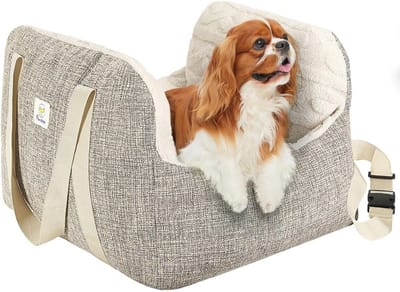Hondenautostoeltje voor Kleine Honden met Versterkte Veiligheidsgordel en Reiscomfort