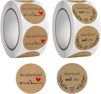 Handgemaakte Stickers, 1000 Stuks, Labels voor Inmaak, Persoonlijke Stickers, Etiketten voor Flessen, Creatieve Labeling