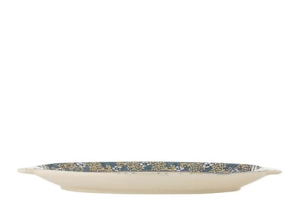 Bloomingville Dienblad aardewerk blauw Hezha 34cm