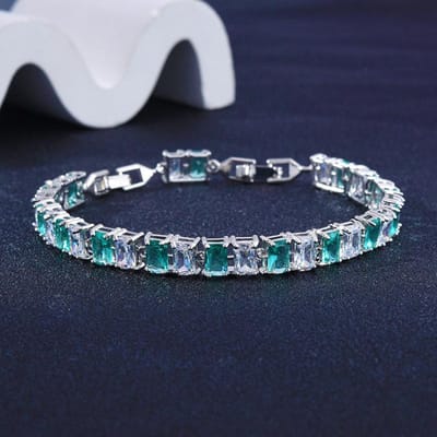 Populaire Damesarmband met Kristal Zirkonia en Diamantzetting Damescadeau free exclusive extension buckle. gray