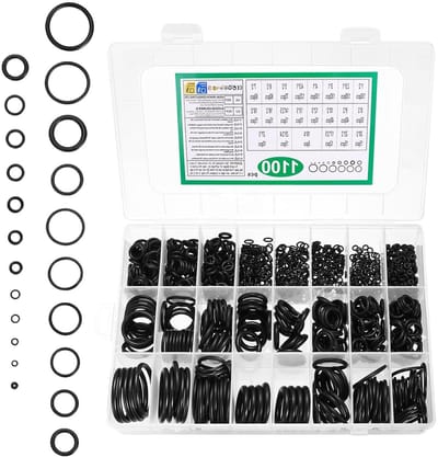 Assortiment van 1100 O-Ringen, Rubberafdichtingen voor Automobiel, Kranen en Drukleidingen, Hittebestendige Sealing Rings voor Diverse Toepassingen