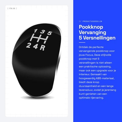 Dailygoods- Pookknop Vervanging 5 Versnellingen - Zwarte Pookknop - Pookknop Cover - Duurzaam ABS-Materiaal - Eenvoudige Installatie - Perfecte Pasvorm - Versnellingspook