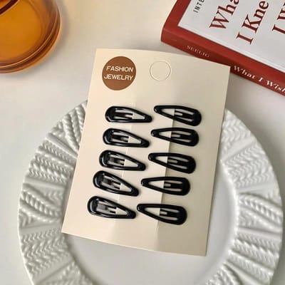 10 stuks/zak Zoete snoepkleur Waterdruppelvormige haarspelden voor meisjes Haarclips BB Haarspeld Barrettes Hoofddeksel Kinderen Haaraccessoires zwart