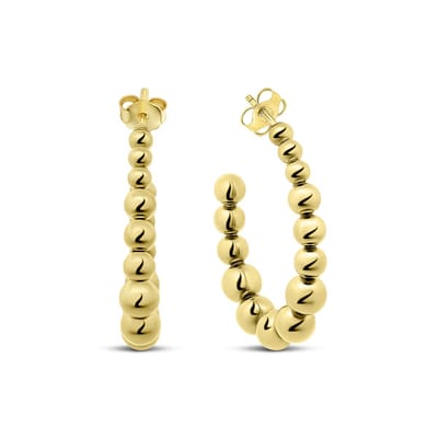 CO88 Collection - 8CE-70598 - oorbellen oorringen open met bolletjes - 4 mm balls - goudkleurig