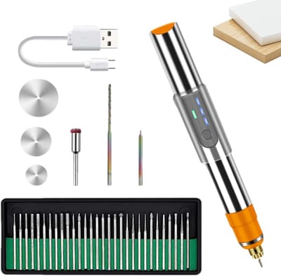 Elektrische graveerpen - Graveerpotlood gereedschap - Materiaal personaliseren - Onbeperkte creativiteit - 124 cm lengte - Metaal