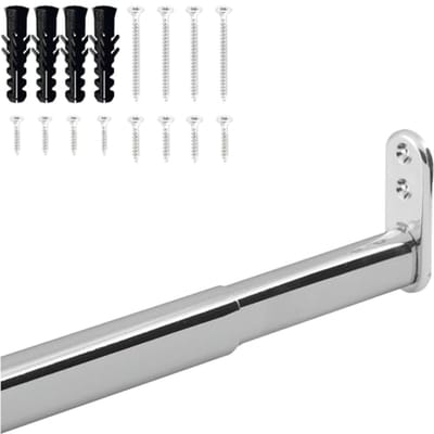 Uitschuifbare kledingstang, telescoopstang, 60-90 cm, stabiele nisstang