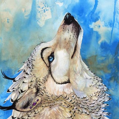 DIY 5D Diamond Painting Cross Stitch Painting Kijkend naar de Wolf Diamond Borduurhandwerk 30X30CM gray