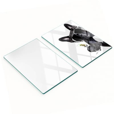 Decoratieve glazen snij- en serveerplanken Martini Pies 2x40x52 cm
