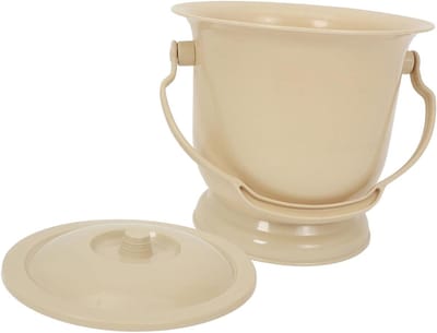 Bed Urinoir - Potje Plasemmer - Thuiszorg Gemak - Met Deksel Handgreep - 25.5 cm - Khaki