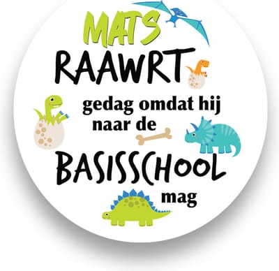 x Dinosaurus Traktatiestickers - Verjaardag dino - Dino Stickers - Sluitsticker Afscheid - Traktatiestickers - Kindertraktatie Dinosaurussen - Traktatie Kinderdagverblijf - Peuterspeelzaal Basisschool - Wensetiket - 40mm - Pimp Studio