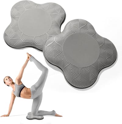 2 Stuks - Yoga Knie Kussens - Yoga Kniebeschermer Mat - Sport Balans Kussen - Pilates Mat - Antislip Yogamatten - Knee Pads - Kniestukken - Exercise Mat - Sportmat - Kniemat - Fitness - Voor Yoga, Fitness, Pilates - Grijs