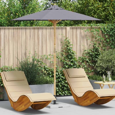 vidaXL - Tuinparasol - Ø - 217 - x - 230 - cm - Bamboe - Rond - Donkergrijs