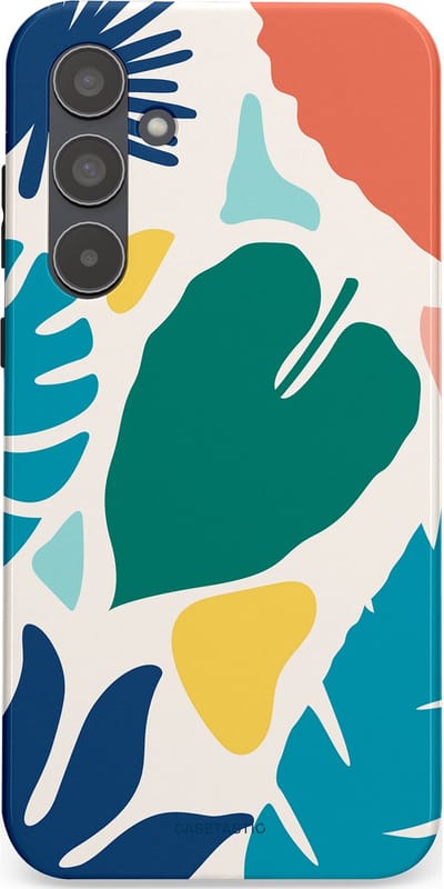 Casetastic Hoesje Geschikt voor Samsung A55 - Stijlvolle Beschermende Duo-layer Case - Moderne Kunstbladeren