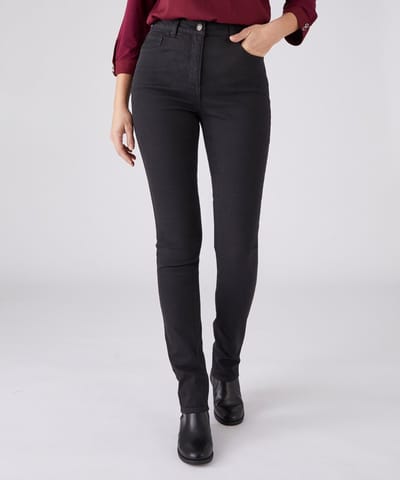 Damart - Jeans slim fit met hoge taille Perfect Fit by Damart - Dames - Zwart - 36
