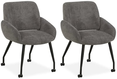 MX Sofa - Eetkamerstoel Rowan - Antraciet (set van 2 stuks)
