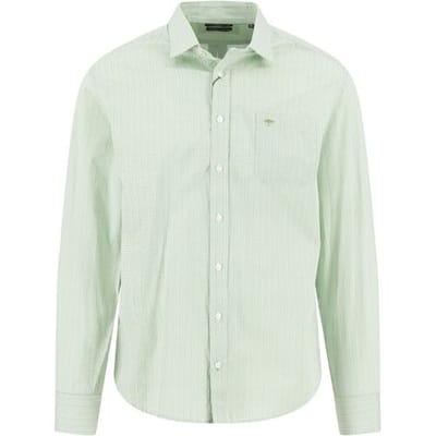 Fynch-Hatton Overhemd Texture Pattern Kent Collar Avocado / male