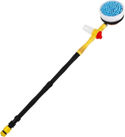 Automatische Wasborstel - Auto Poetsen - Voertuigen Reinigen - Hydropower Aangedreven - 40 cm - Geel
