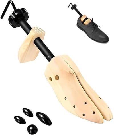 Famanu – Schoenspanner voor heren en dames, 2-weg uitbreiding schoenbreedte en lengte incl. schoenspanner van hout met 4 drukontlastingspads, Meerkleurig, 42-46