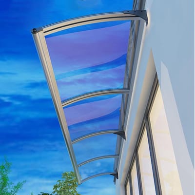 Luifel voor huisdeur - Overkapping buiten - Bescherming tegen regen - Met regengoot - 100x200 cm - Transparant