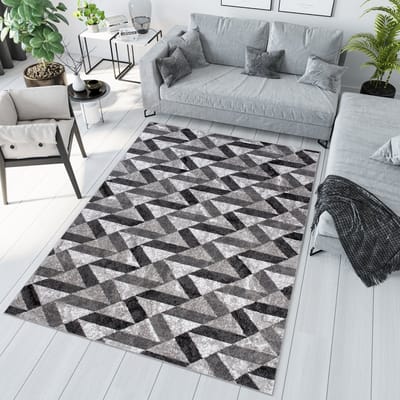 Tapiso Maya Vloerkleed Grijs Zwart Woonkamer Abstract Tapijt Maat- 80x150