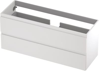 INK® wastafelonderkast 2 laden greeploos gelakt 120x40x52cm, mat wit