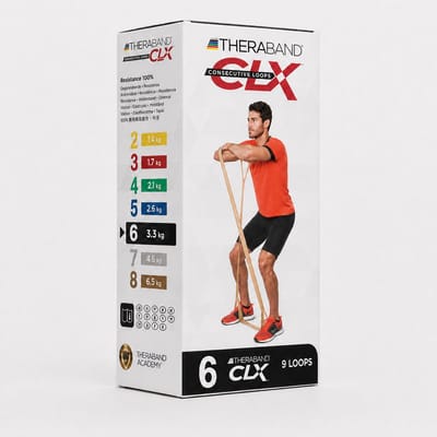 THERABAND CLX Weerstandsband Zwart – Zeer Zware Weerstand – 9 EasyGrip Lussen – 165 cm – Latexvrij – Voor Fitness, Krachttraining en Revalidatie