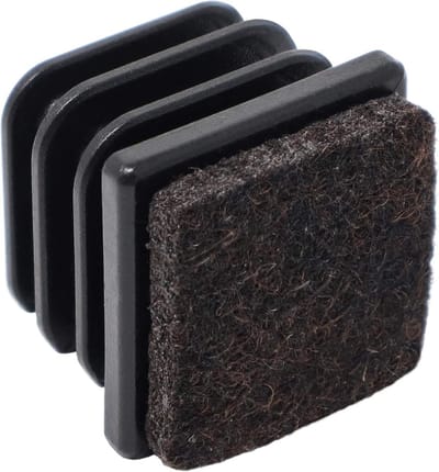 4x Lamelstoppen met Vilt voor Vierkante Buis 25x25mm Zwart