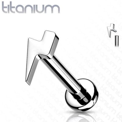 Piercing titanium bliksem intern schroefdraad 1.2x6 - zilver - LMPiercings