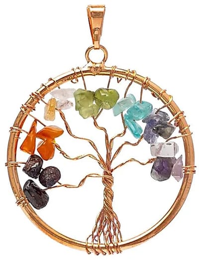 Hanger chakra levensboom messing koperkleurig – 4 cm