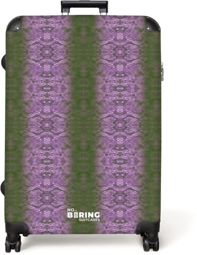 NoBoringSuitcases.com® - Koffer groot - Reiskoffer lichtgewicht - lichtpaars slangenhuid met symmetrische schubstructuur - Rolkoffer met 4 wielen - Grote trolley XL - 98 liter bagage