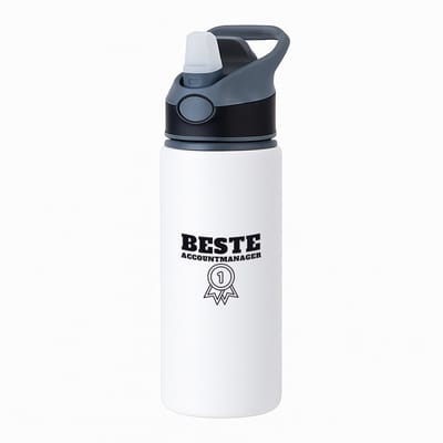 Hacebo® - Beste accountmanager waterfles met rietje zwart - Beste accountmanager - collega - welkom - afscheid - water fles - 650ML