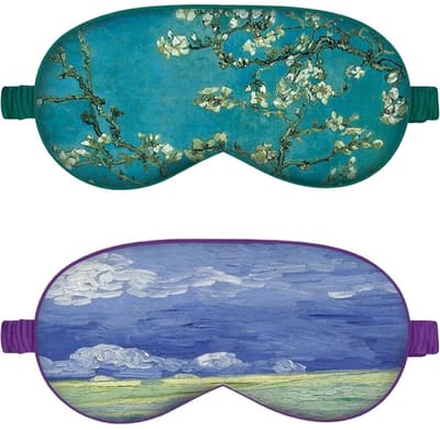 Dailygoody - Slaapmasker - Oogmaskers - Luxe zijden slaapmasker - Groene bloemen - Ideaal voor reizen - Perfect voor ontspanning en yoga