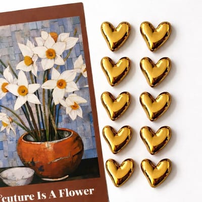 TLVX 10 stuks 3D Hartjes Magneten Goud Glanzend / Leuke Koelkastmagneten Chroom / Speel- & Leer Magneet / School / Whiteboard / Gold Chrome Hearts / Valentijn / Spiegel / Glans / Notitie / Memobord / Schoolbord / Magnetisch / Love You Foto Magneetjes