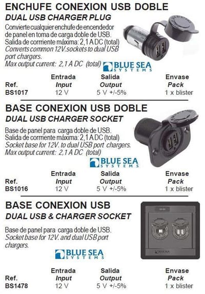 BSS Paneel 360 12V Stopcontact 15A/2X Usb 2.1A