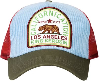 King Kerosin Trucker Pet Cord Californication Groen En Lichtblauw En Rood
