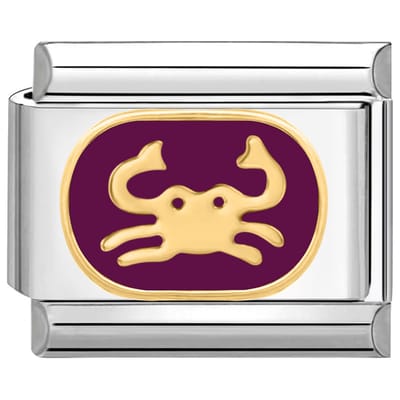 Quiges - Schakel - Bedel - 9mm - charms - Horoscoop Kreeft - Geschikt voor - armband - Schakelarmband - italy bedels armband