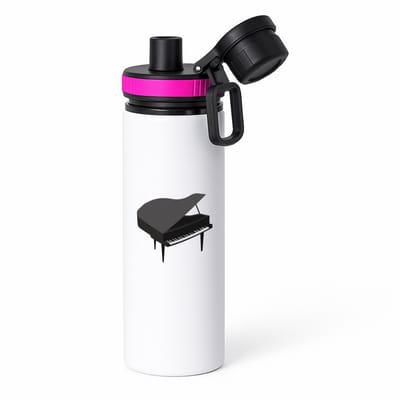 Hacebo® - Piano waterfles met draaidop roze - Muziek - Muzikanten - Vleugel - water fles - 850ML