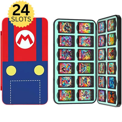 Xainy – Card case blauw geschikt voor Nintendo Switch of switch 2 games | Switch-games accessoires | Spellen game houder | Opberg travel box / opbergbox voor OLED / Lite consoles | Beschermhoes 24 card slots