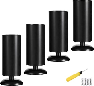Tafelpoten Set - Meubelonderstel - Meubels Verhogen - Verstelbaar Hoogte - Set van 4 - Zwart